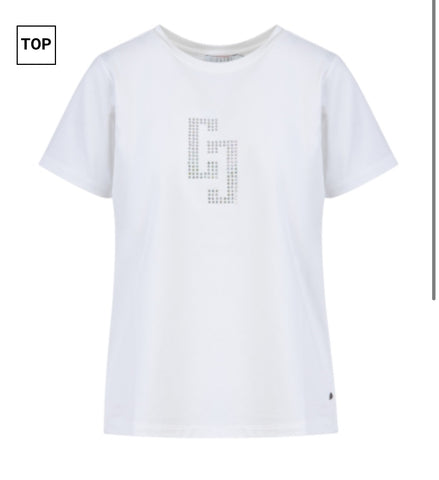 245 1567 Rhinestone Black or White Tee