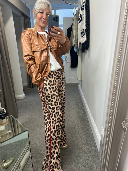 251 6125 Shiny Cognac Bomber Jacket