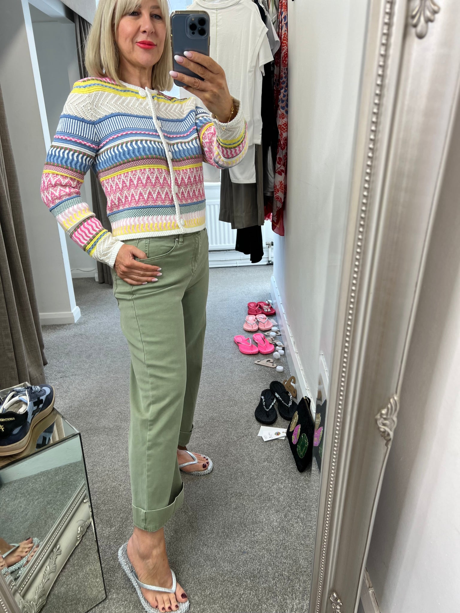 93022 Multi-Coloured Knit Cardigan