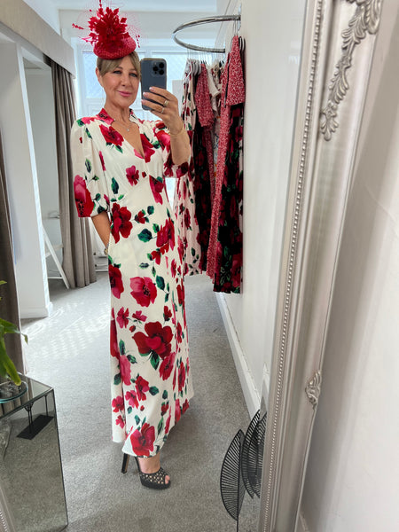 Elena Cream Poppy Dress