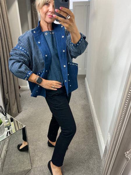 254 6407 Decorated Denim Jacket