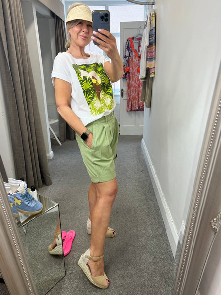 Cleo plain Linen Shorts