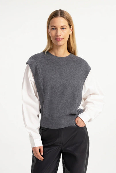 0614 Knitted Sweater with Blouse