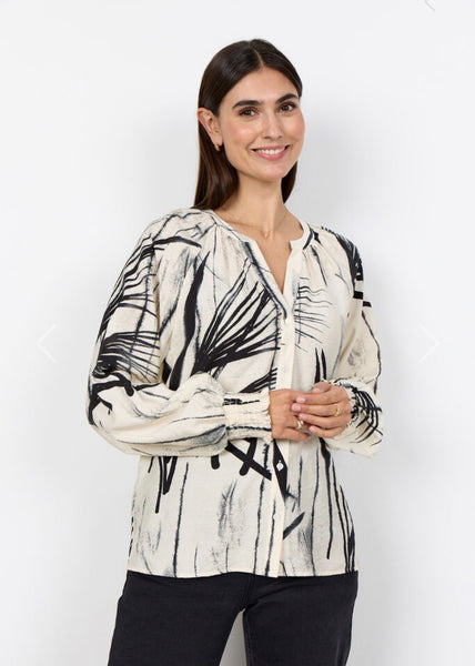 41878 Blouse Palm Print