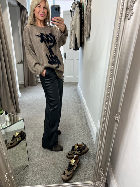 6107 Faux Leather Trouser