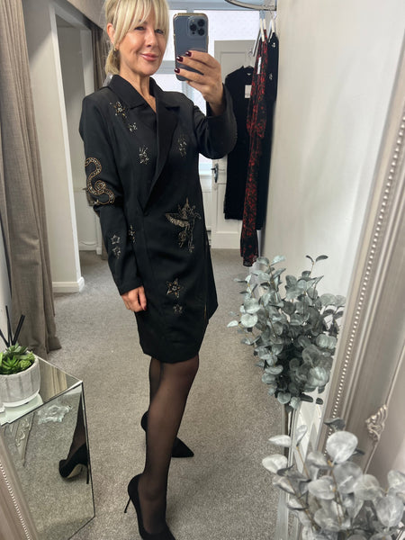 Miley Black Tux Dress