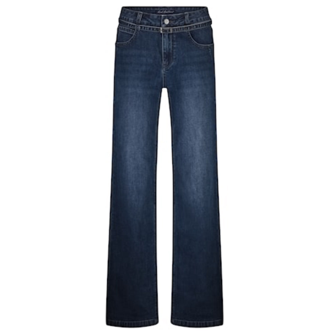 4603 Claudette Belted   Wide Jean Dark Indigo