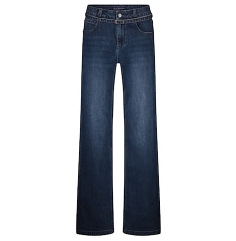 4603 Claudette Belted   Wide Jean Dark Indigo