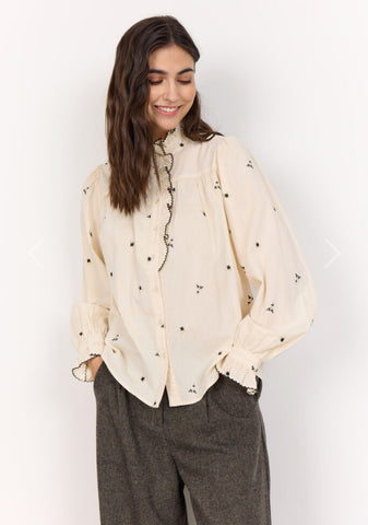 41415 Cream Embroidered Blouse