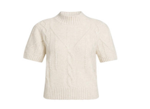 0639 Cable Knitted Sweater Short Sleeve