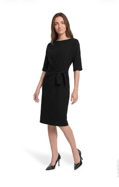 1925  Black Dress with Ruched Detail
