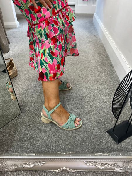 Felicia Sage Small Block Heel Sandal