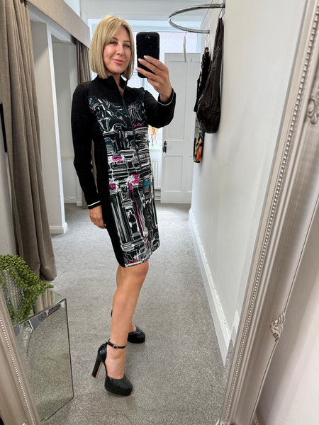 76644 Dress Skyline Zip Front