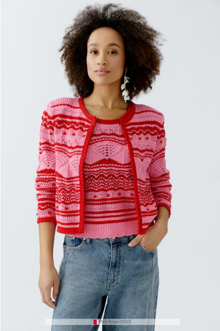 93585 Pink/RedCardigan