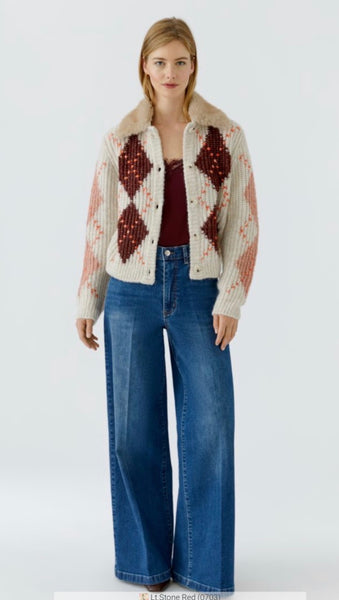 99770 Cardigan/Jacket Fur Collar