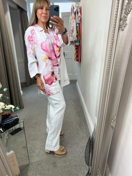 26682 Long Over Floral Shirt