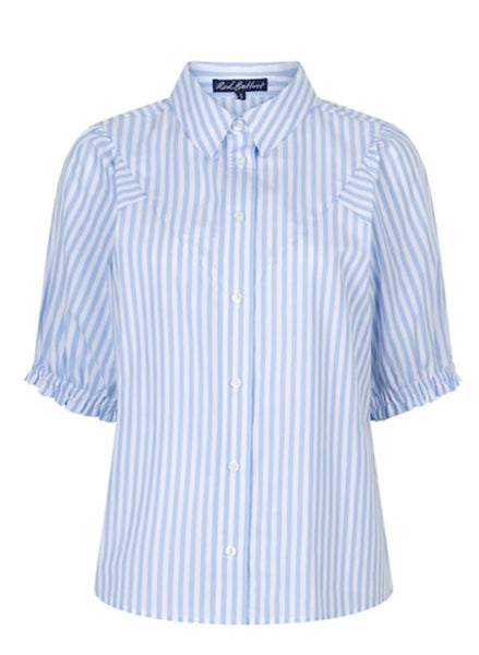 4983 Pinstripe Blouse Pink Or Pale Blue