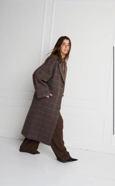 Emma Checked Trench Coat