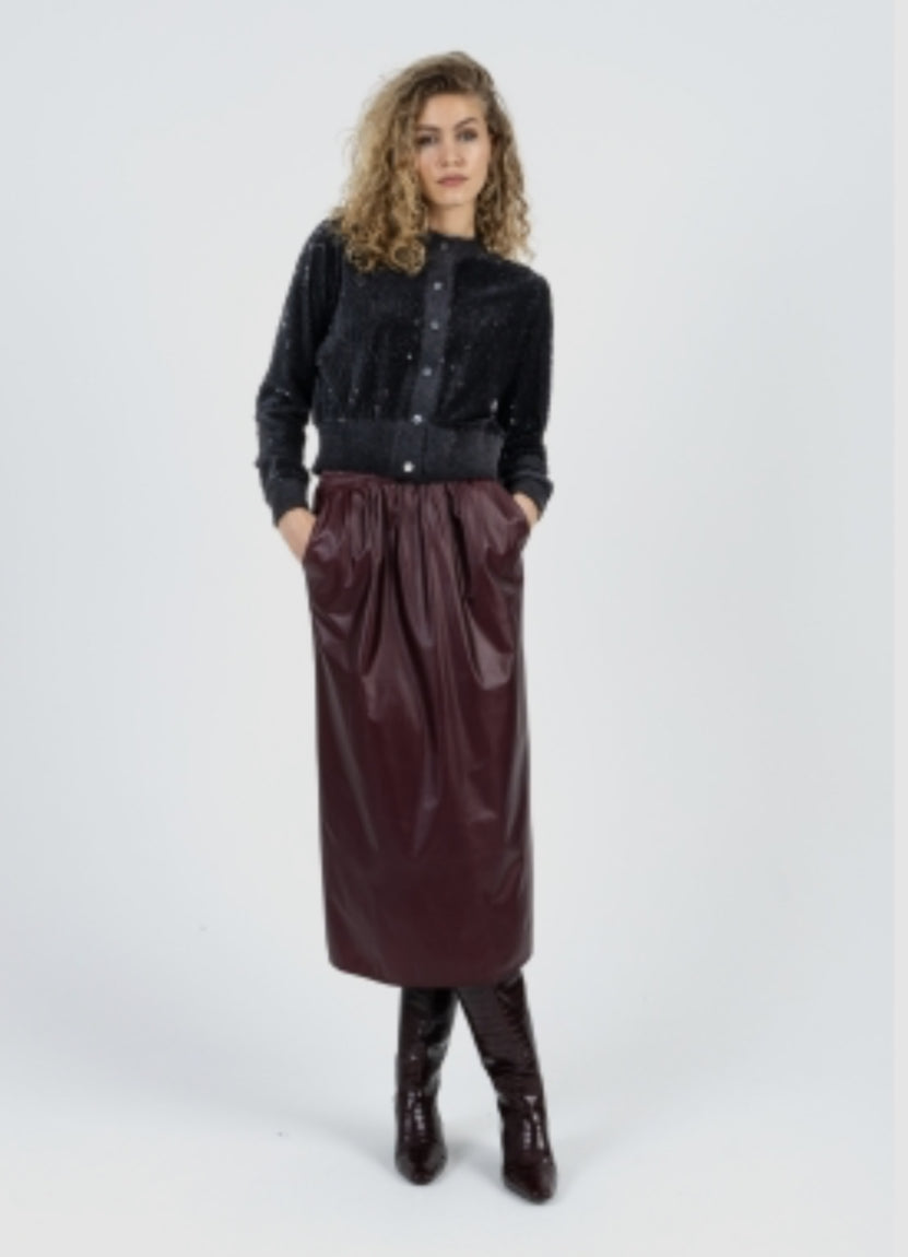 255 1505 Black Velvet Sequin Cardigan
