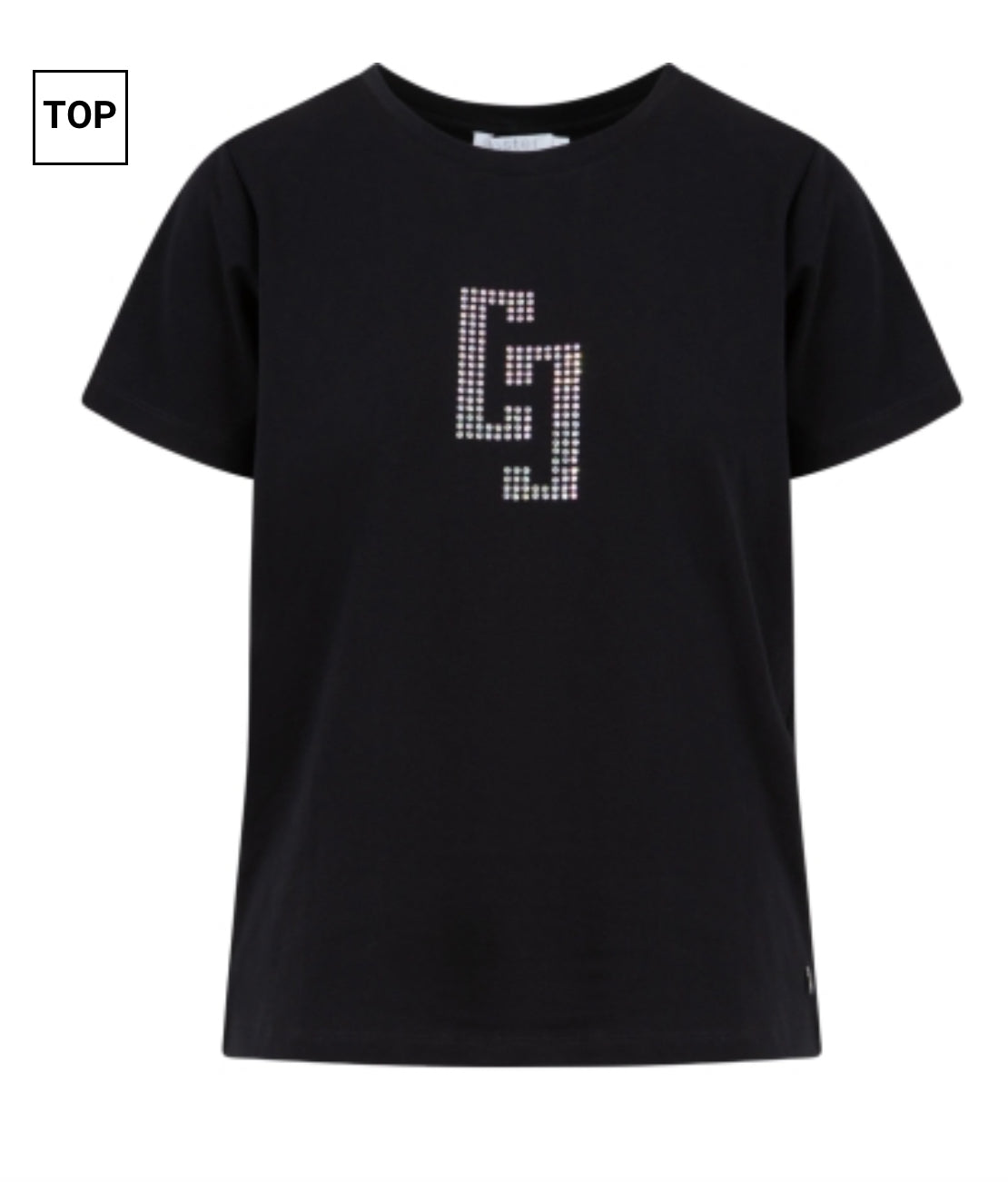 245 1567 Rhinestone Black or White Tee