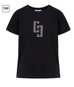 245 1567 Rhinestone Black or White Tee