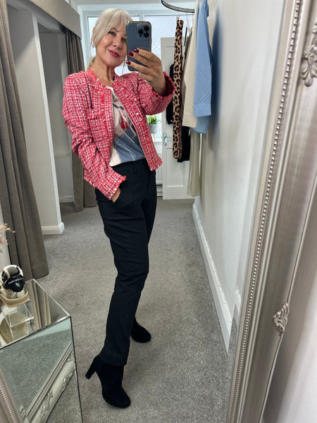 4518 Boucle Mix Red jacket