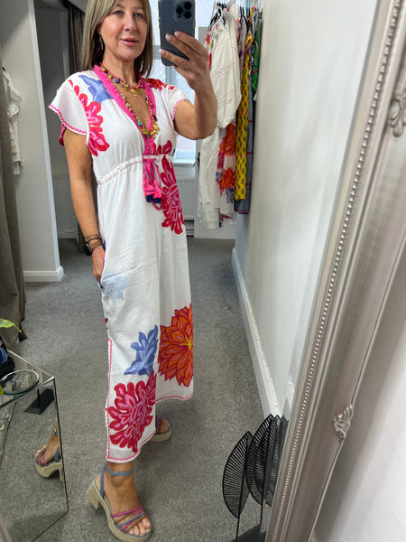 447 White Flower Dress