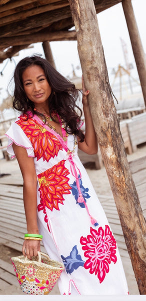 447 White Flower Dress