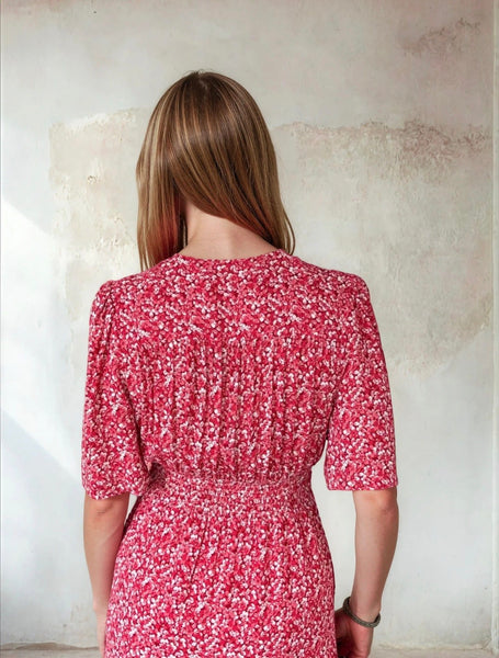 Imelda Ditsy Red Dress