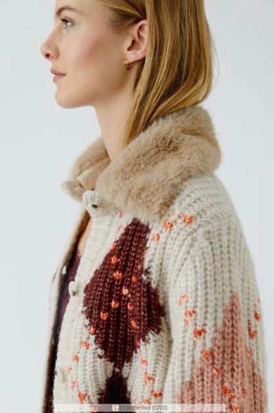 99770 Cardigan/Jacket Fur Collar