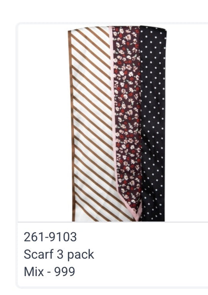 261 9103 Scarf pack of 3