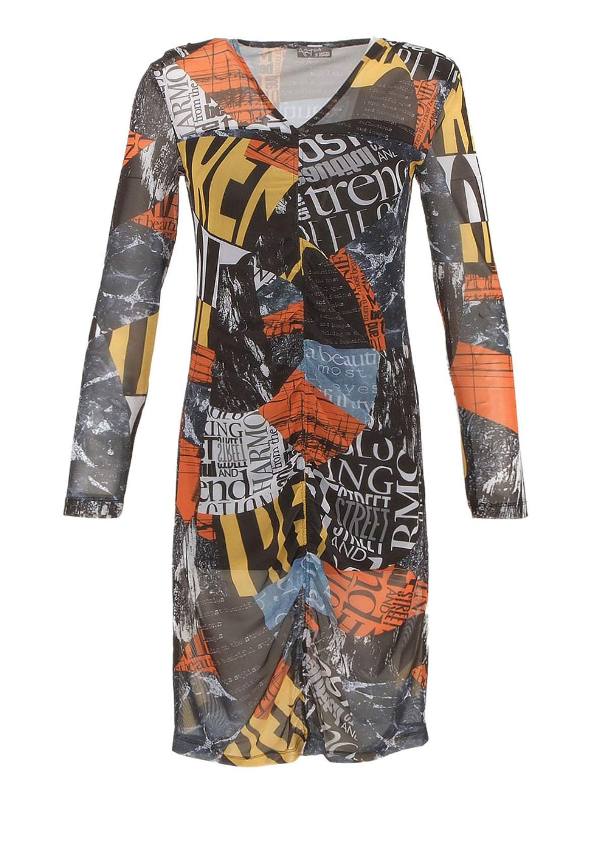 74665 Mesh Dress with Writing