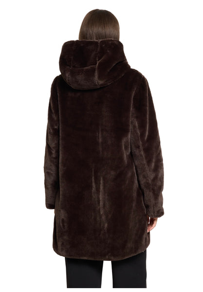 7176 Reversible Faux Fur Coat 3/4 Length