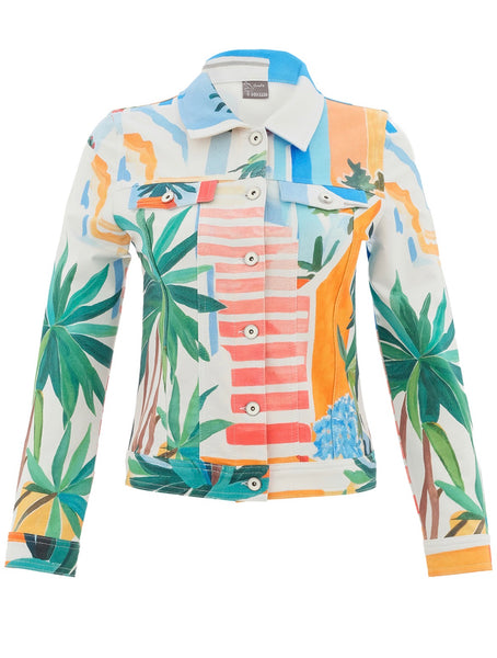 26642 Top Palm Tree Cotton Strappy Back