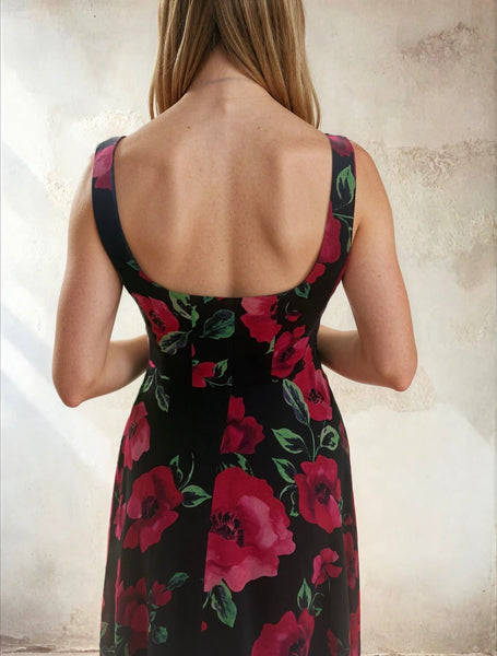 Bella Black Poppy Dress
