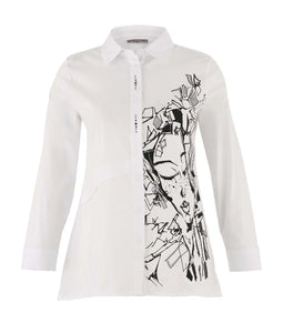 75625 Long White Tunic Shirt