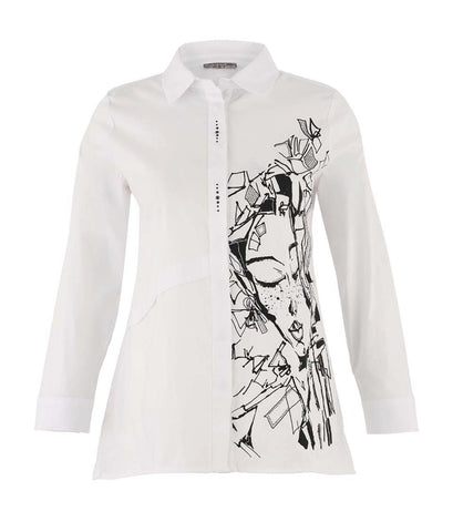 75625 Long White Tunic Shirt