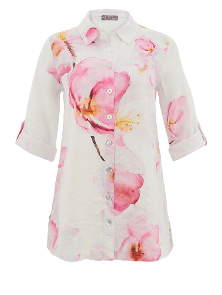 26682 Long Over Floral Shirt