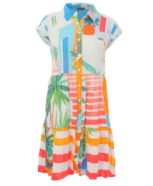 26637 Palm Tree Foil Dress