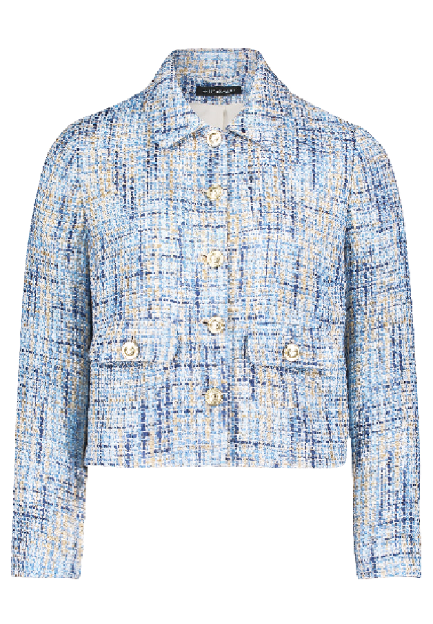4512 Boucle Mix Blue thread jacket