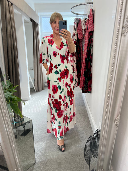 Elena Cream Poppy Dress