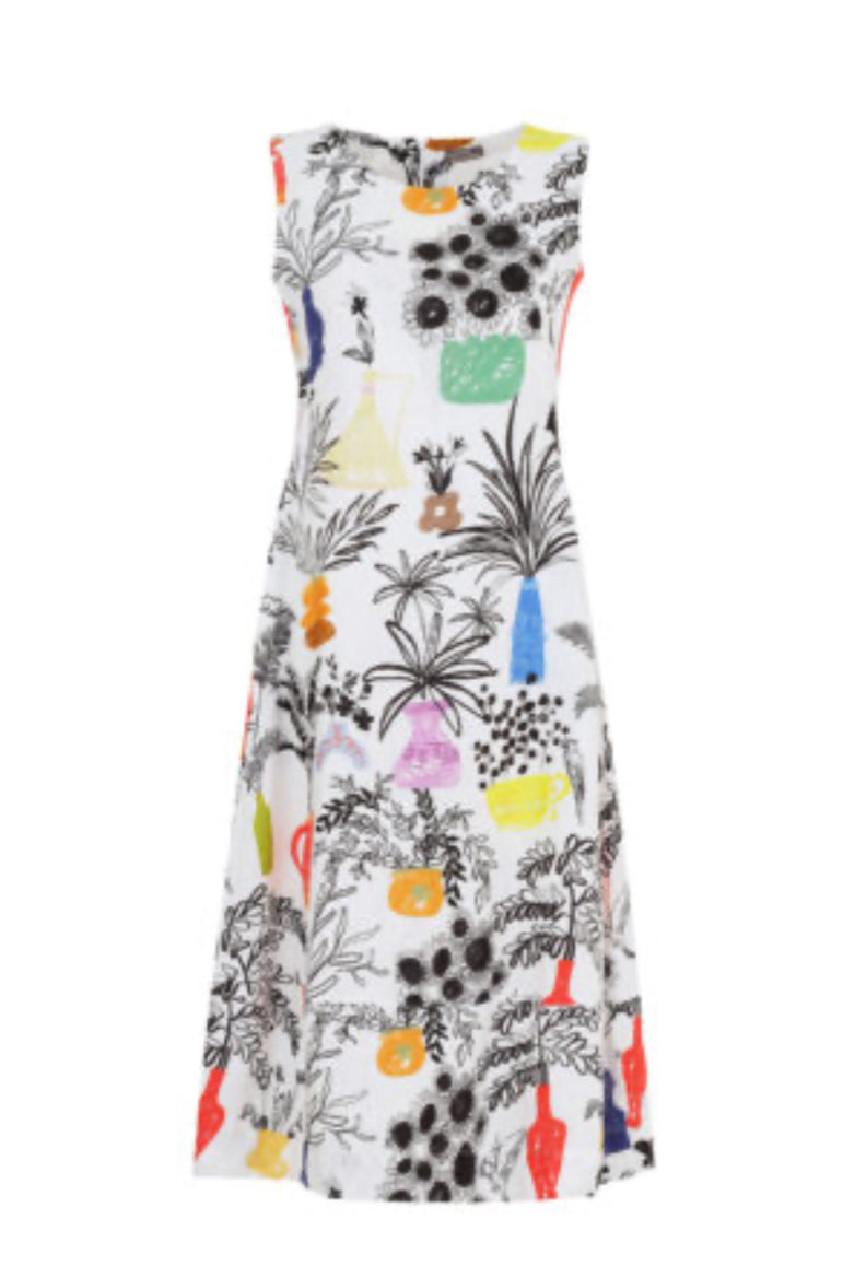 25715 Long Linen Dress Vase Print