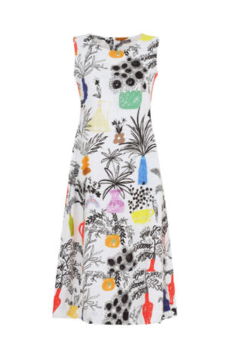25715 Long Linen Dress Vase Print