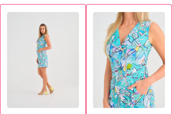 25614 Abstract Cotton Zip Dress