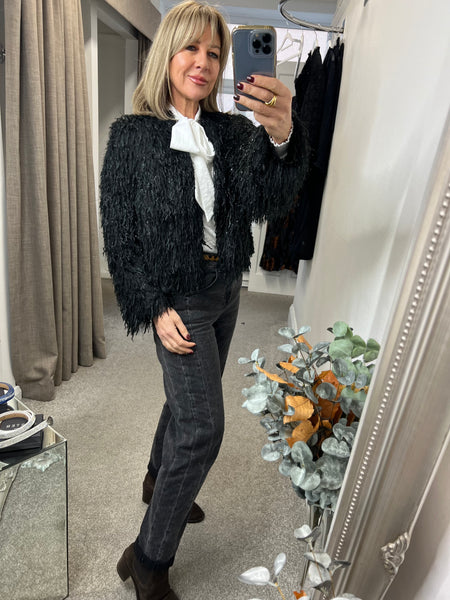 94821 Feather & Sequin Jacket