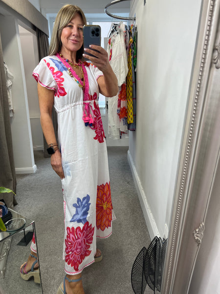 447 White Flower Dress
