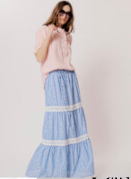 Bryanna Blouse white or Pink