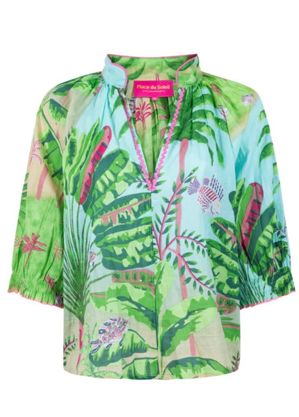 416 Jungle Print Blouse
