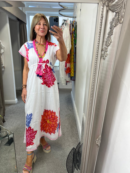 447 White Flower Dress