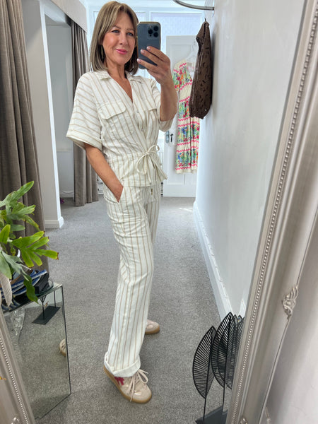 4913 Linen Striped Camile Jacket